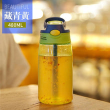 Load image into Gallery viewer, 480ML Children's Straw Cup Plastic Water Bottles Baby Cartoon Creative Student Kettle Water Bottles School Kids Leakproof Water Jug with Straw Lid, Outdoor Drinking Bottle, for Fitness, Gym and Outdoor Sports
