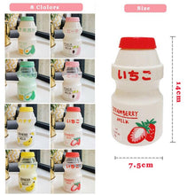 Load image into Gallery viewer, 480ml Plastic Water Bottle Tour Drinking Bottle  Shape Cute Lovely Milk Carton Shaker Bottle for Kids / Girl /Adult Glass Fruit Water Bottle Without 480ml BPA Pretty Water Bottles of Strawberry Milk Heat Resistant Water Bottles

