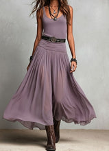 Load image into Gallery viewer, Women's Bohemian Sleeveless Ruched Waist Chiffon Maxi Dress
