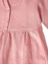 Load image into Gallery viewer, 100% Linen Loose Fit Button Waist Gathered Maxi Dress LUNA
