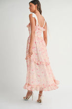 Load image into Gallery viewer, Floral Printed Shoulder Strap Midi Dress For Women – Floral Midi Dress, Shoulder Strap Dress, Ruffled Midi Dress, Feminine Floral Dress, Elegant Occasion Dress

