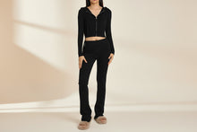 Load image into Gallery viewer, Women’s Knitted Hooded Two-Piece Set – Cardigan &amp; High-Waisted Pants Suit
