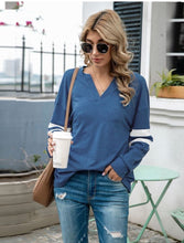Load image into Gallery viewer, V Neck Striped Sleeve Sweater
