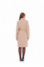 Load image into Gallery viewer, Windsor Classic Wraparound Cashmere Blend Overcoat in Beige
