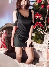 Load image into Gallery viewer, Low Cut Off Shoulder Base Mini Skirt Dress
