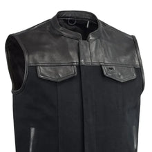 Load image into Gallery viewer, 49/51 Vest Motorcycle Leather Canvas Vest
