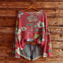 Load image into Gallery viewer, Women’s Fall Wildflower Print Long Sleeve T-Shirt

