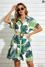 Load image into Gallery viewer, Women’s Belted Short Sleeve Midi Dress
