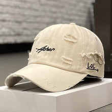 Load image into Gallery viewer, Korean Distressed Tie-Dye Letter Print Cotton Cap – Women’s Dome Crown

