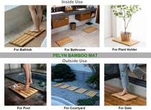 Load image into Gallery viewer, Compact Bamboo Bath Mat – Non-Slip, Quick Dry Wooden Shower Floor Mat for Small Bathrooms, RVs, and Tight Spaces, Easy to Clean, 15.8" X 10.2"
