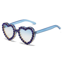 Load image into Gallery viewer, Peach Heart Rhinestone Sunglasses – Y2K INS Style
