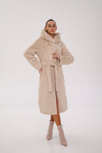 Load image into Gallery viewer, Faux Mink Effect Fur Hooded Coat
