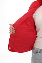 Load image into Gallery viewer, Studded Light Demi-Season Hooded Cropped Jacket in Red
