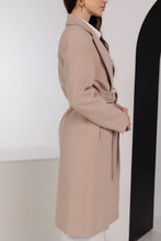 Load image into Gallery viewer, Geneva Classic Wraparound Wool Blend Overcoat in Beige
