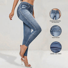 Load image into Gallery viewer, Retro Denim-Look Butt-Lifting Yoga Leggings – High-Elastic Fitness Pants
