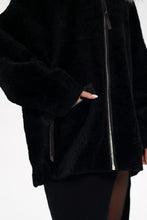 Load image into Gallery viewer, Palermo Genuine Astrakhan Silver Fox Trim Coat
