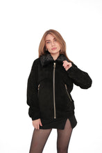Load image into Gallery viewer, Genuine Suede Mink Trim Jacket
