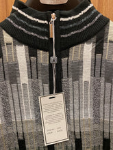 Load image into Gallery viewer, Stacy Adams 2209 Black Geometric Print Sweater  | Quarter Zip
