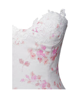 Load image into Gallery viewer, Samara Floral Drop Waist Linen Corset Puffy Mini Dress
