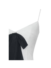 Load image into Gallery viewer, Corinne White Poplin Flared Midi Dress with Removable Bow
