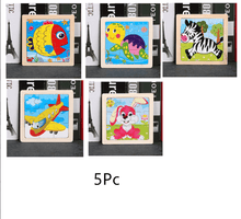 Load image into Gallery viewer, 10pcs Of Wood Puzzle Baby Young Children Early Lessons Learned Intelligence Cartoon Animal Puzzle Wooden Toys Education Puzzles
