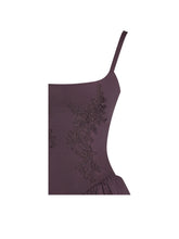 Load image into Gallery viewer, Oakleigh Blackberry Purple Cotton Lace-up Back Midi Dress
