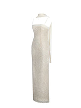 Load image into Gallery viewer, Raizel Gold Beaded Sequin Bodycon Gown with Scarf
