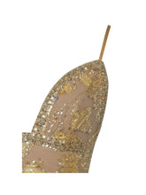 Load image into Gallery viewer, Edie Gold Beaded Sequin Midi Pencil Dress
