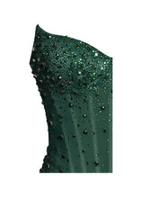 Load image into Gallery viewer, Fatima Green Crystal Sleeveless Corset Mermaid Maxi Dress
