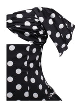 Load image into Gallery viewer, Umika Black Polka Dots Bubble Hem Mini Dress
