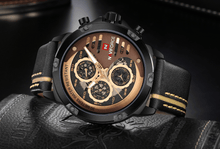 Load image into Gallery viewer, Men's  Sports Waterproof Watch With Chronometers And Leather Belt Multifunction Wristwatch Unique Design Perfect Gift
