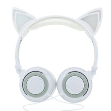 Load image into Gallery viewer, Luxury New Popular Esonstyle Kids Headphones Over Ear with LED Glowing Cat Ears,Safe Wired Kids Headsets 85dB Volume Limited, Food Grade Silicone, 3.5mm Aux Jack, Cat-Inspired Purple Headphones for Girls and Kids
