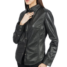 Load image into Gallery viewer, Beth Button-Up Leather Shirt
