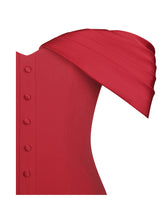 Load image into Gallery viewer, Narelle Crimson Off-Shoulder Sweetheart Drop Waist Mini Dress
