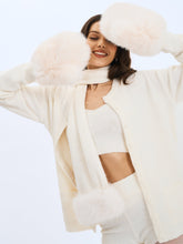 Load image into Gallery viewer, Selma White Wool-Blend Ribbed Knit Scarf
