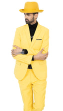 Load image into Gallery viewer, PAUL LORENZO MENS YELLOW SLIM FIT 2 PIECE SUIT
