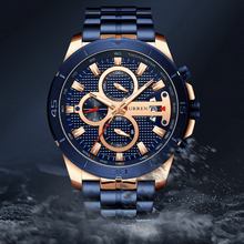 Load image into Gallery viewer, Men's Waterproof  Watch With Chronometers Day View And Fluorescent Hands Unique  Luxury Design  Perfect Gift
