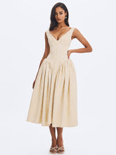 Load image into Gallery viewer, Chelsea Ivory Jacquard Ruched Bust Sweetheart Midi Dress
