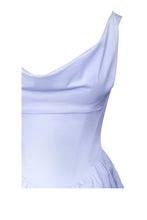 Load image into Gallery viewer, Reina Blue Drop Waist Corset Midi Dress
