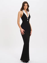 Load image into Gallery viewer, Raelyn Black and White Business Casual Maxi Dress

