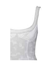 Load image into Gallery viewer, Ulissa White Square Neck Jacquard Textured High Slit Maxi Dress
