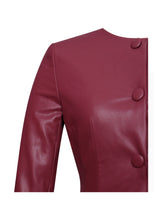Load image into Gallery viewer, Baila Burgundy Vegan Leather Blazer Mini Dress

