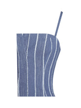 Load image into Gallery viewer, Abygail Stripe Cotton Denim Maxi Dress
