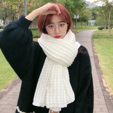 Load image into Gallery viewer, Winter Simple Soft Colorful Knitted Wool Scarf Solid Warm Scarves Lightweight Casual Couple Muffler Striped Elegant Hijab Cashmere Scarf Neck Scarf Christmas Gift For  Women
