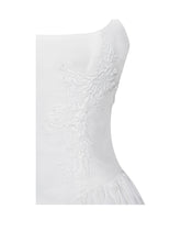 Load image into Gallery viewer, Kadi White Cotton Drop Waist Corset Mini Dress

