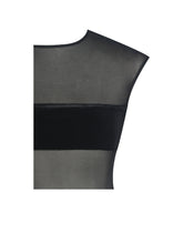Load image into Gallery viewer, Quielle Black Mesh and Velvet Midi Bodycon Dress
