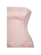Load image into Gallery viewer, Qianna Baby Pink Peplum Top Drop Waist Chiffon Gown
