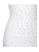 Load image into Gallery viewer, Lainey White Satin Sequin Pearls Beaded Maxi Dress
