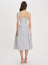 Load image into Gallery viewer, Rahma Polka Dot Drop Waist Midi Cotton Poplin Dress
