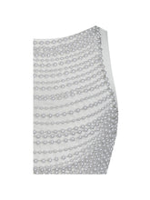 Load image into Gallery viewer, Iliana White Pearl Chain Embellished Midi Dress
